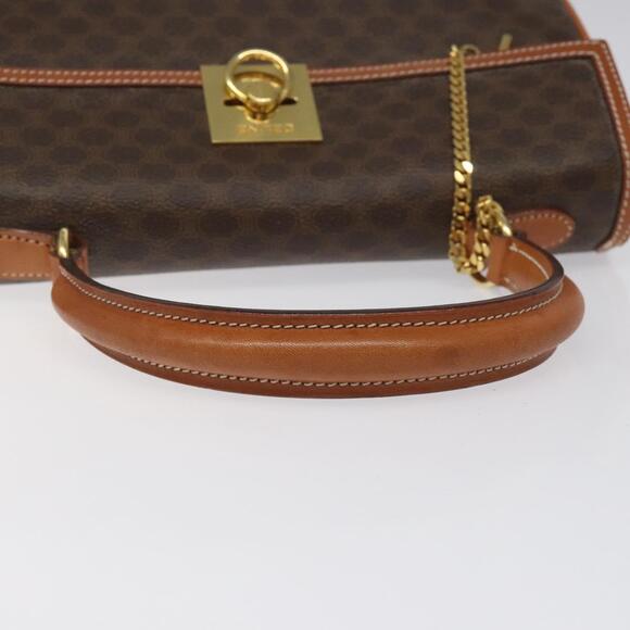 CELINE Macadam Canvas Hand Bag Pvc Brown Gold - Picture 7 of 13